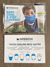 Mission Cooling Gear-Youth Neck Gaitor/Face Cover- Cloud Quiet Shade-grey/black