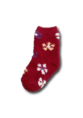 Playshoes Girl Fleece Socks Red Color With Floral Design