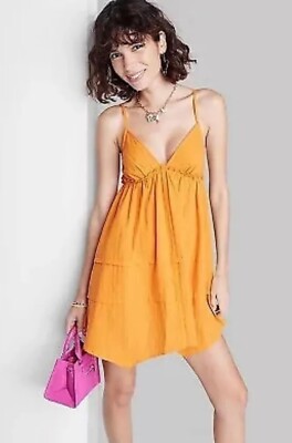 NEW Women's Flip Flop Dress - Wild Fable Mango Orange Beach Pool Size Large  | eBay