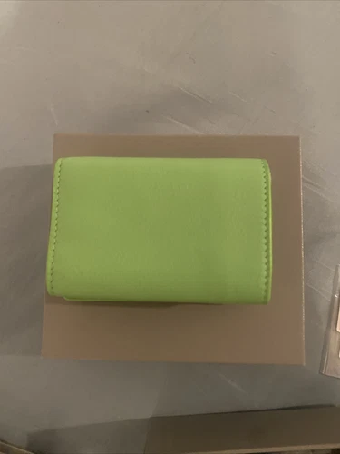 BALENCIAGA Papier Mini Wallet Leather Light Green 391446