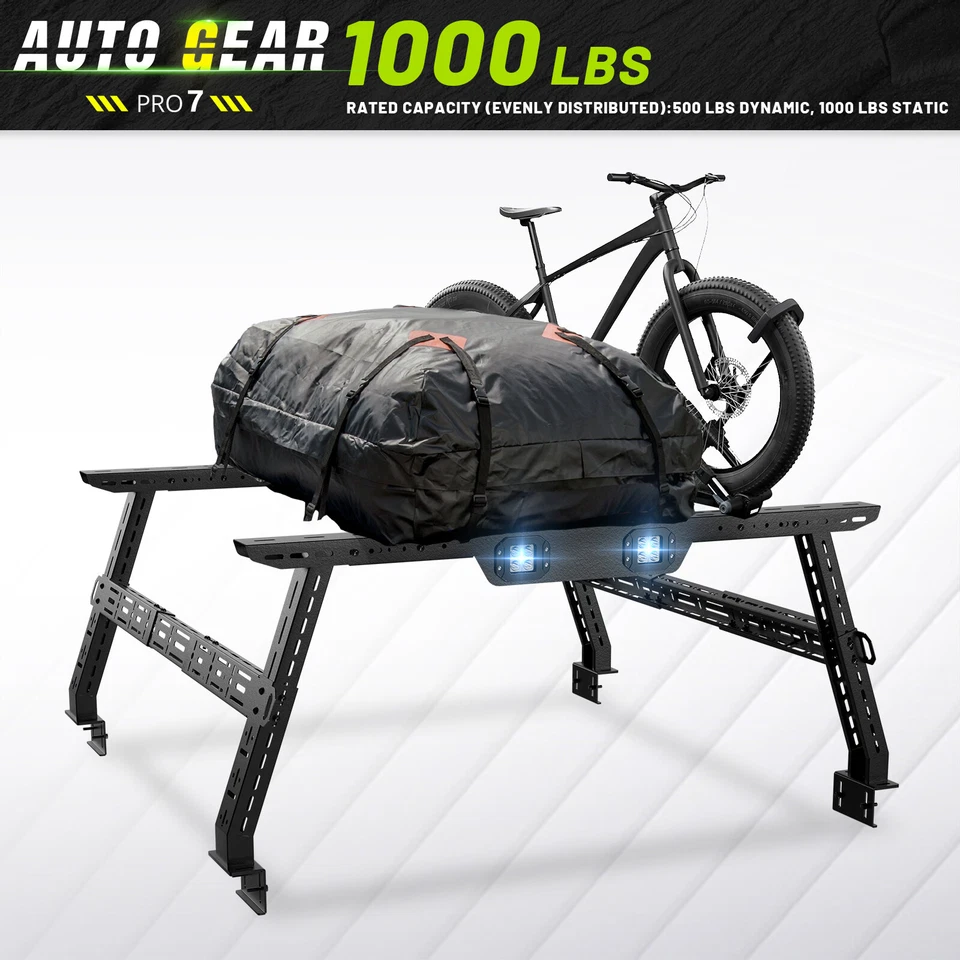 Adjustable 16-24.8" High Truck Bed Racks For 07-25 Silverado &Sierra 2500 3500HD Foto 4 de 4