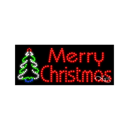 NEW "MERRY CHRISTMAS" LOGO 27x11 SOLID & ANIMATED LED SIGN wCUSTOM OPTIONS 20836 - Picture 1 of 3