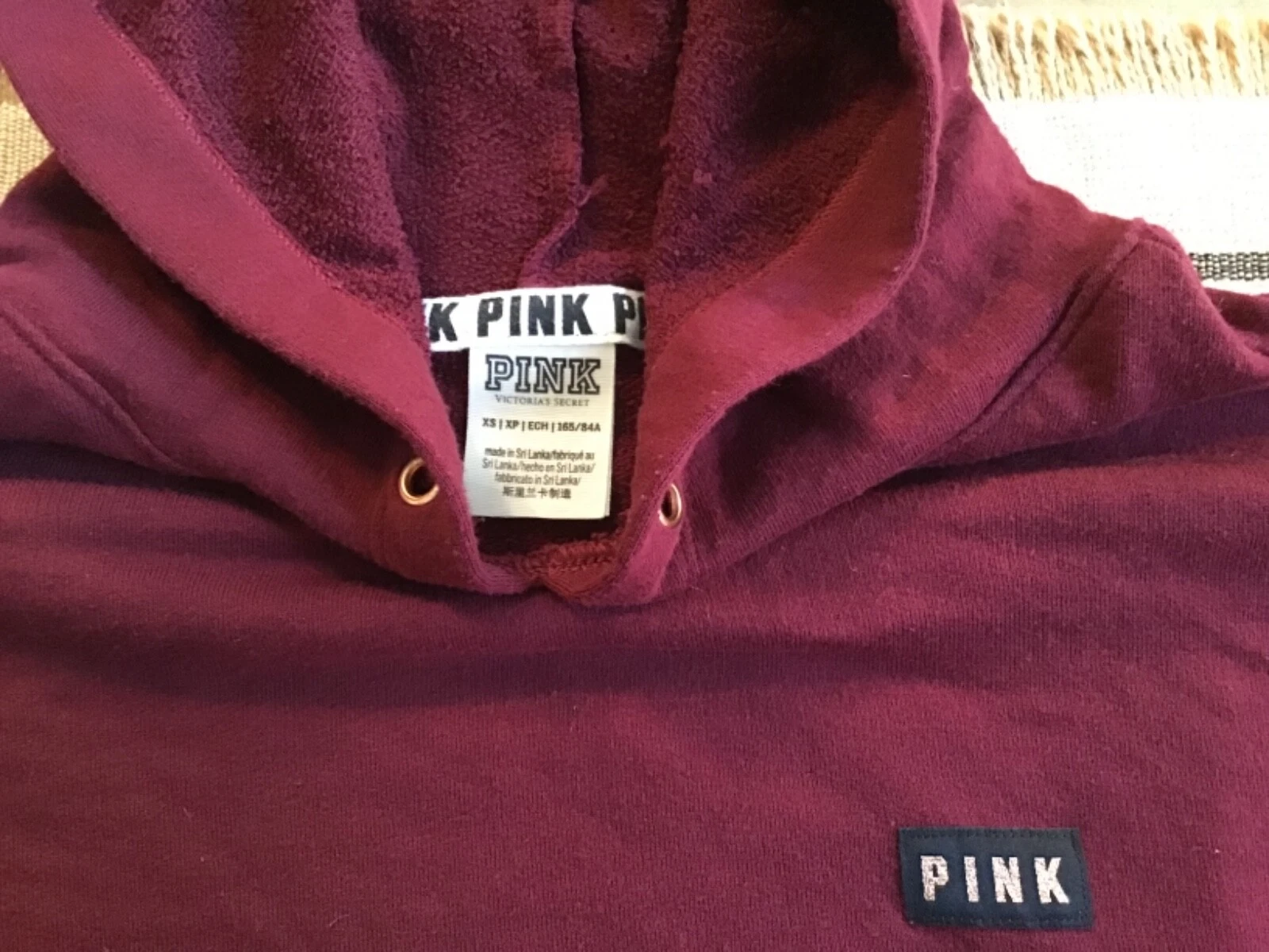 UNDERCOVER Felpa con cappuccio donna rosa Victorias Secret Maroon taglia XS