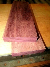 TWO (2) KILN DRIED SANDED S4S PURPLEHEART LUMBER WOOD BLANKS 24" X 4" X 3/4"