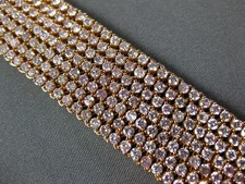 WIDE & LARGE 16.02CT LIGHT PINK DIAMOND 18KT ROSE GOLD MULTI ROW TENNIS BRACELET