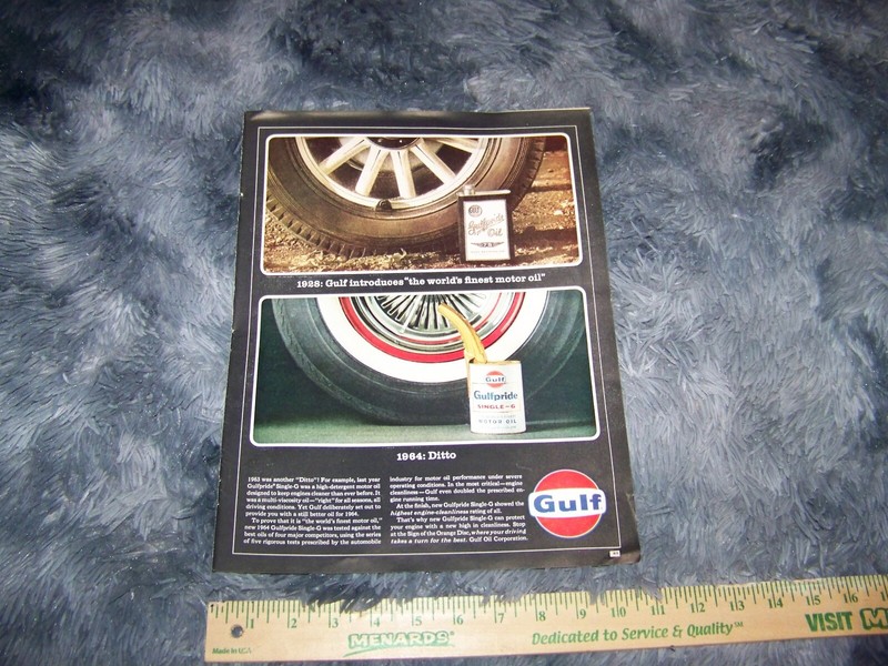 Gulf Oil "Gulfpride" / Clark Cortez Original Print Ad from Magazine Vintage 1964