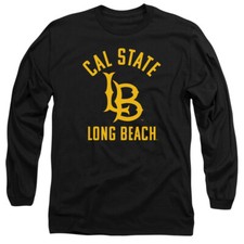 California State, Long Beach Adult Long Sleeve T-Shirt Logo, Black, S-3XL
