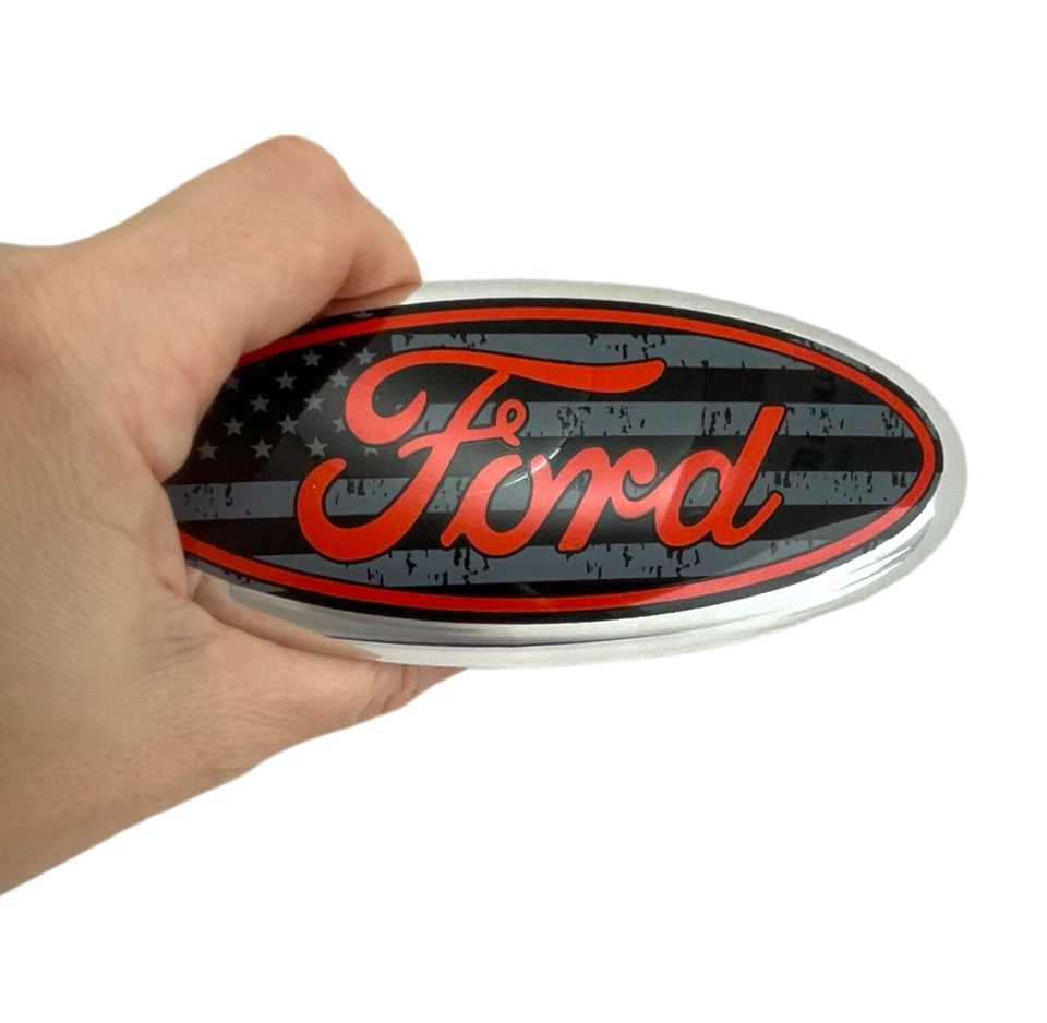 Rear Oval Tailgate 5 inch Logo US Flag Emblem for Ford Taurus C-Max Focus - Image 2 of 4