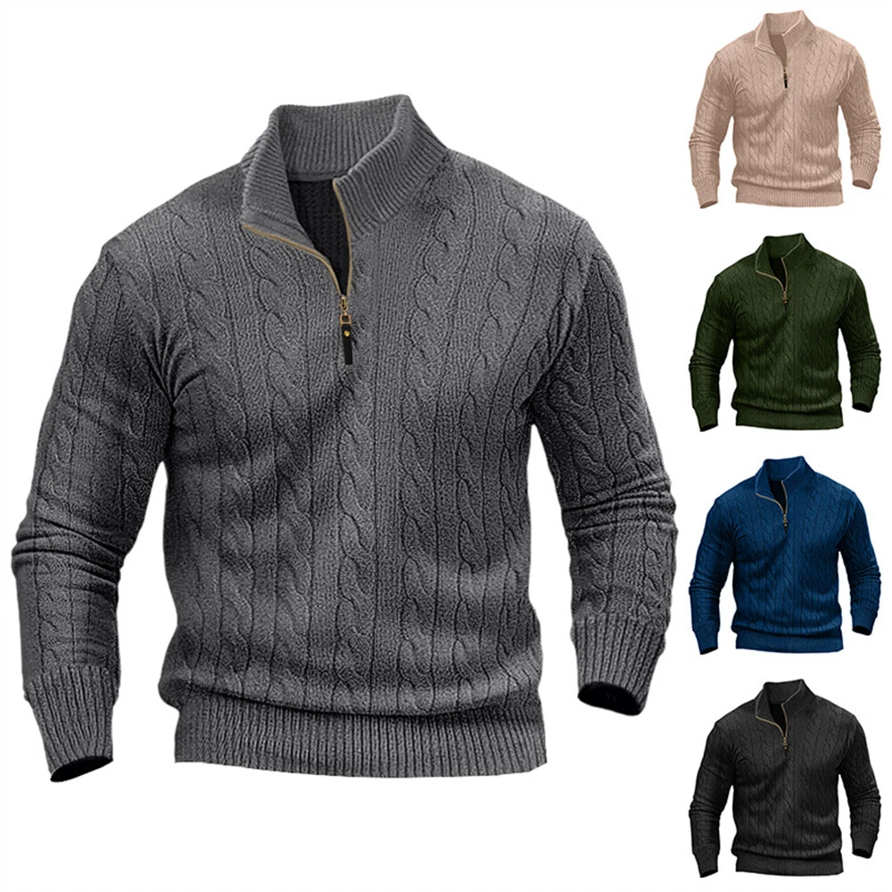 Men's Slim Fit Crewneck Sweater Casual Knitted Pullover Warm Sweaters