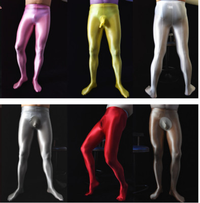 Sexy Pantyhose Men Glitter Stockings Opaque Shiny Yoga Sports Silky Underwear