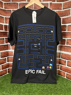 Vintage NWT Pac-Man Atari Epic Fail Gaming Graphic Tee Namco SEARS Store Size M