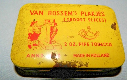Vintage Van Rossem's Plakjes Troost Slices 2 Oz Pipe Tobacco Tin From Holland - Picture 3 of 3