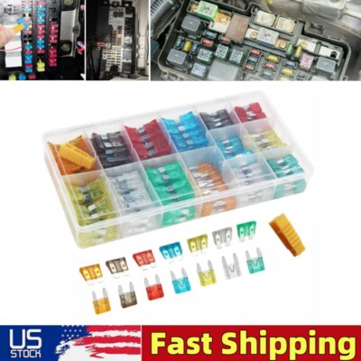US 220PCS Blade Fuse Box Assortment Fuses For Car Truck RV SUV Boat Motorcycles