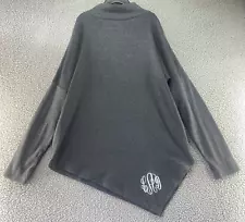 NWT Marley Lilly Gray Asymmetrical Turtleneck Tunic Monogramed LAD Size L/XL