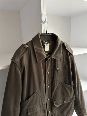 Vintage Dolce&Gabbana Mens Archival Military Cargo Khaki Jacket