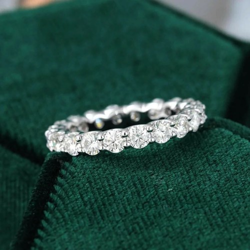 1,80 Kt Rund Diamant Hochzeit Band Eternity Ring Verlobungsring Weißgold-Finish - Bild 3 von 10