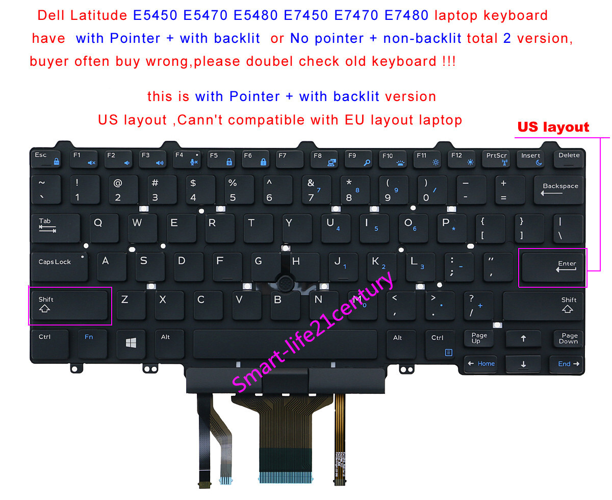 New Backlit Keyboard for Dell Latitude 5450 5470 5480 5490 7450