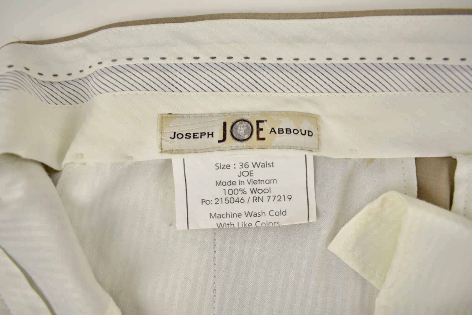 Joseph Abboud Solid Light Brown 100% Wool Dress F… - image 4