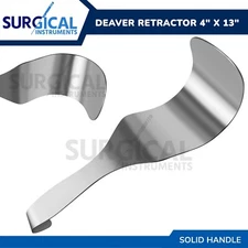 DEAVER Retractor SOLID HANDLE Surgical Instrument 4 x 13 Stainless German Grade