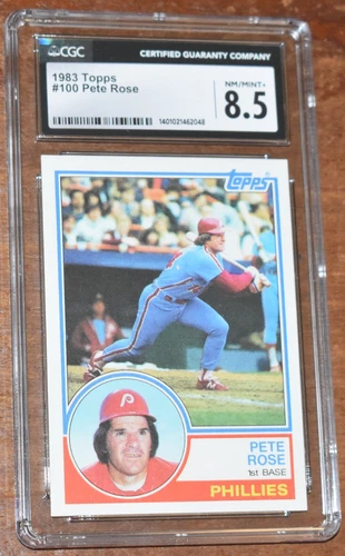 1983 Topps #100 Pete Rose - Ph1ladelphia Phillies - CGC 8.5 NM/ Mint