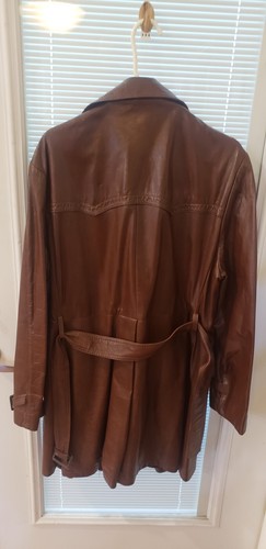 Reed Sportswear Leather Jacket Mens 42 Long Oxblood Coat Vtg Classic 70s Style - Picture 5 of 15