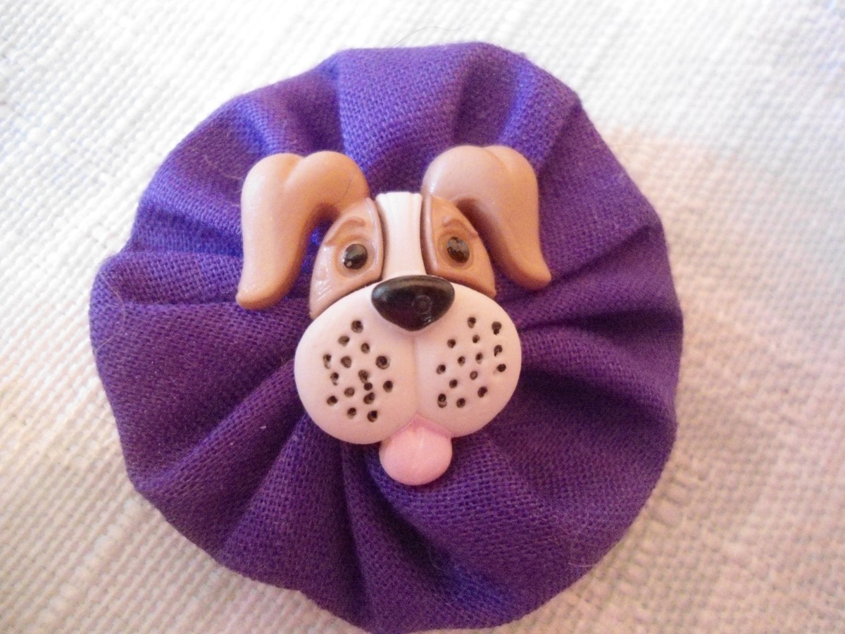 10 ASSORTED DOG THEMED HAND SEWN FABRIC EMBELLISHMENTS FOR