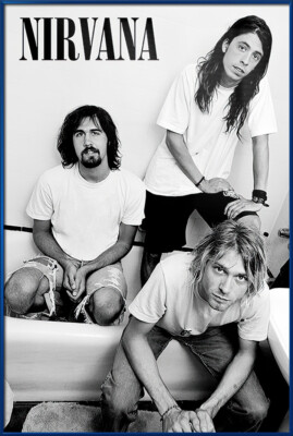 Nirvana - Framed Poster (Kurt Cobain Dave Grohl & Krist Novoselic