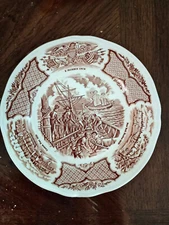 7" Alfred Meakin Fair Winds USS Constitution Engaging Chinese Junks Plate
