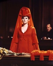 Barbra Streisand On A Clear Day You Can See Forever red outfit at funeral 8x10