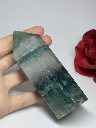 Genuine Natural Rainbow Fluorite Tower Point Crystal - Picture 2 of 12