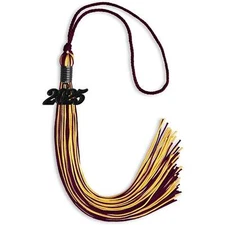 Endea Graduation Maroon/Gold Mixed Color Tassel With Black Date Drop