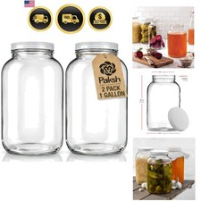 1 Gallon Glass Jar With Lid Large Glass Jar With Airtight Metal Lids - USDA...