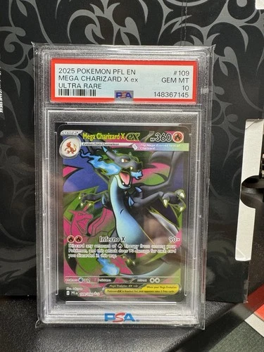 2025 Pokémon Phantasmal Flames Mega Charizard X Ultra Rare PSA 10