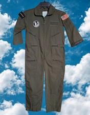 Youth Flight Suit Pilot Olive Military Green XL Cosplay Coveralls Jumpsuit