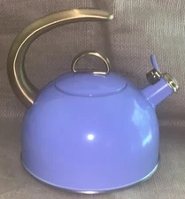 Fun Tabitha Brown X Target Lavender Enamel Metal Tea Kettle 9.25”T 8”Diam Base