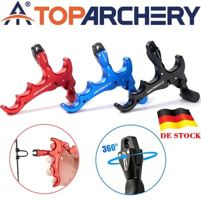 4-Finger-Auslösehilfe Daumenabzug 360° drehbar Bogenschießen Compoundbogen Jagd