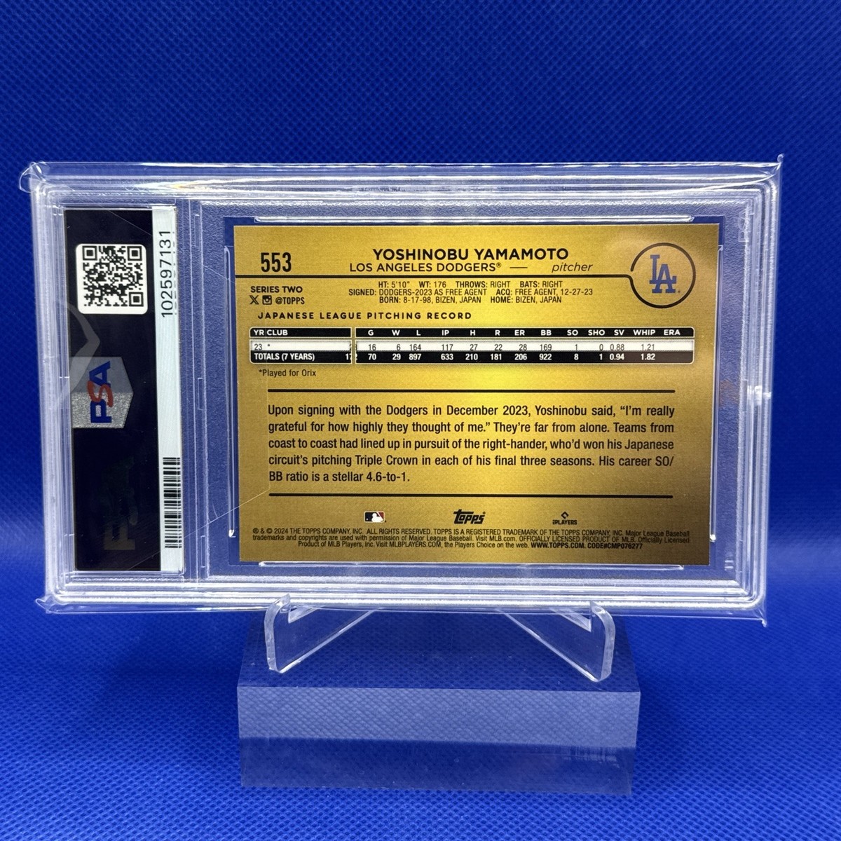 booページ 2024 Topps Series 2 - Yoshinobu Yamamoto #553 Golden Mirror