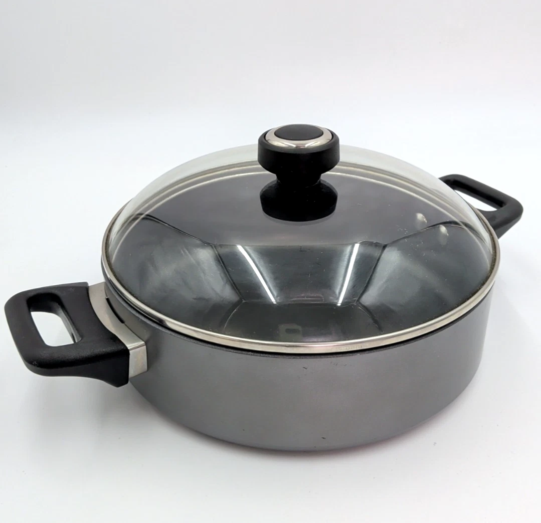 Anolon Professional Meyer 3 QT Gray Hard Anodized Nonstick Pot + Lid + Handles