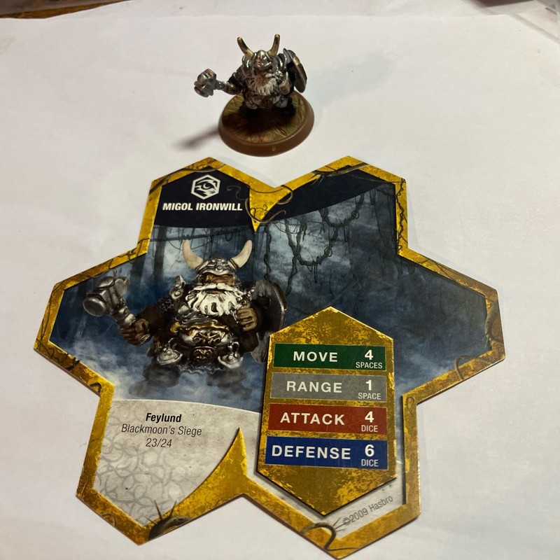 HEROSCAPE MIGOL IRONWILL-AQUILLA-BLACKMOON'S SIEGE- 1 CARD & 1 FIGURINE ONLY