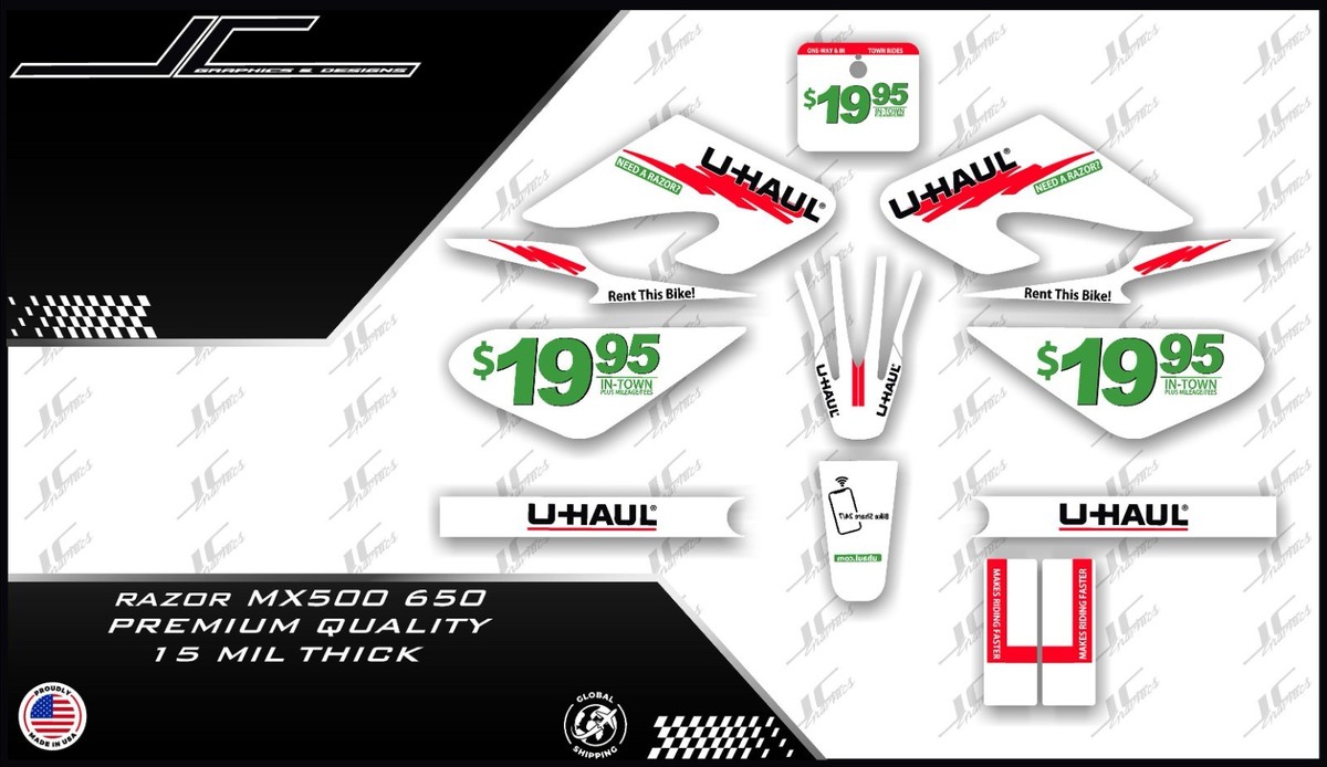 Razor MX500 MX650 graphics kit decals THICK AND HIGH GLOSS