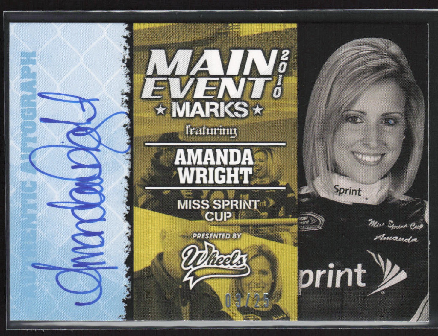 2010 Wheels Main Event #NNO Amanda Wright Marks Auto Blue #/25