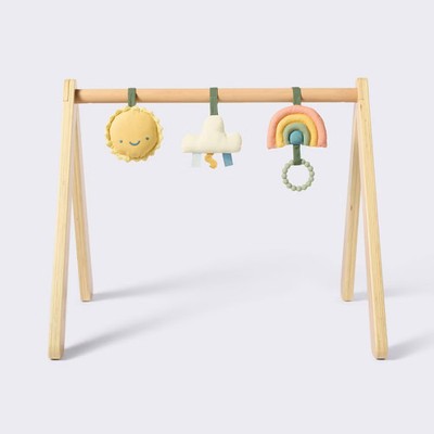 Wood Play Gym + Hanging Toys Set - Cloud Island