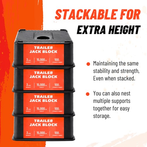 NEW Trailer Jack Block Stabilizer Blocks 15000lbs Levelers For RV Camper Trailer - Picture 8 of 27