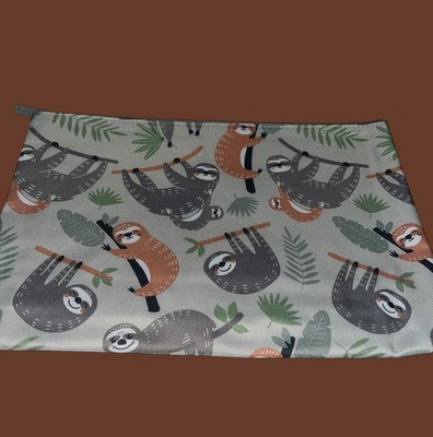 Thirty-One Gifts Large Zipper Pouch Sloth Hangout Sloths Bag New 12 x 9 