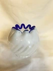 Fenton Opalescent Blue Ridge Spiral Optic Rose Bowl Vase 201-Mid Century Modern