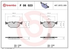 Bremsbelagsatz Hinten Teves-System für BMW E39 Alpina B10 Touring 95-04