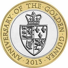 2013 £2 Coin  ~ The Golden Guinea 350th Anniversary ~ Two Pounds ~ COIN HUNT