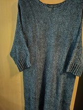 Stickkleid damen,von  Heine, Gr.48/50 , mittelblau mit tiefem dunkelblau