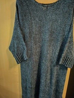 Stickkleid damen,von  Heine, Gr.48/50 , mittelblau mit tiefem dunkelblau
