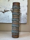 ANTIQUE INDUSTRIAL WALLPAPER ROLLER  STENCIL WOOD/METAL  PRINTING PRESS CYLINDER — photo 7